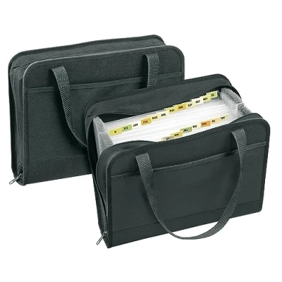 Abbildung von VELOFLEX 4446880 Fächertasche Office DIN A4, Fächermappe, ca. 500 Blatt Fassungsvermögen, 24 Fächer, schwarz