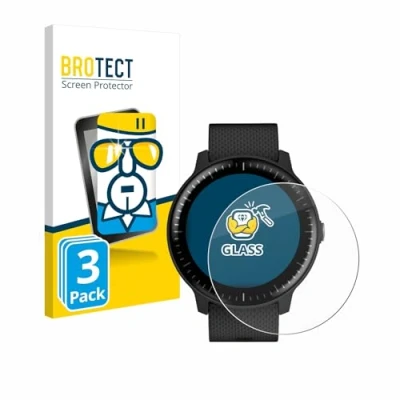 Abbildung von BROTECT (3 Stück Panzer Schutz Glas für Garmin vivoactive 3 Music 9H Echtglas, Displayschutz