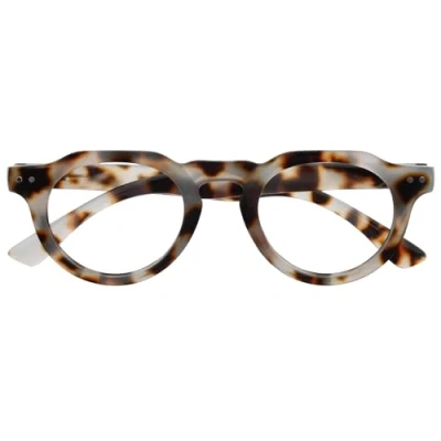 Abbildung von OPULIZE RIO Lesebrille mit Blaulichtfilter Oben Abgeflachter Rahmen Brauner Schildpatt Damen &amp; Herren Federscharniere B53 2 +2.00