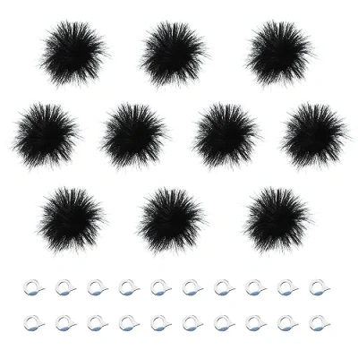 Abbildung von Create idea 10PCS Mini Mikrofon Furry Windschutzscheibe Kamera Mic Wind Muff Abdeckung Windfilter Windschutz für Outdoor Liefert Schwarz