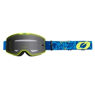 Abbildung von O&#039;NEAL Fahrrad &amp; Motocross Brille MX MTB DH FR Downhill Freeride Verstellbares Band, optimaler Komfort Belüftung B 20 Goggle Strain V.22 Erwachsene Blau Neon Gelb Grau One Size