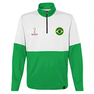 Abbildung von FIFA Herren Offizieller Weltmeisterschaft 2022 1/4 Reißverschluss Brasilien zum Überziehen, gelb/schwarz, XL