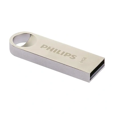 Abbildung von Philips Moon Edition High Speed 2.0 USB Flash Laufwerk 64 GB für PC, Laptop, Computer Data Storage, Lesegeschwindigkeit bis zu 20 MB/s, Aluminium, Schlüsselanhänger