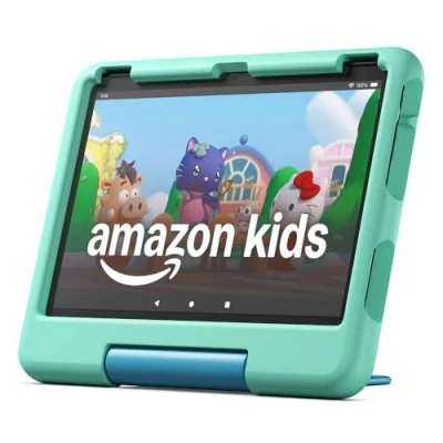 Abbildung von Fire HD 10 Kids Tablet für Kinder ab dem Vorschulalter Mit brillantem Zoll Display, Kindersicherung und 2 Jahren Sorglos Garantie Version 2023, 32 GB, grün
