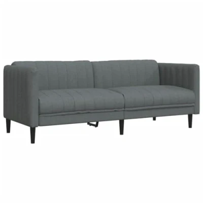 Abbildung von vidaXL Sofa, Polstersofa 3 Sitzer mit Stützbeinen, Dreisitzer Loungesofa Designsofa für Wohnzimmer, Couch Wohnzimmersofa, Dunkelgrau Stoff