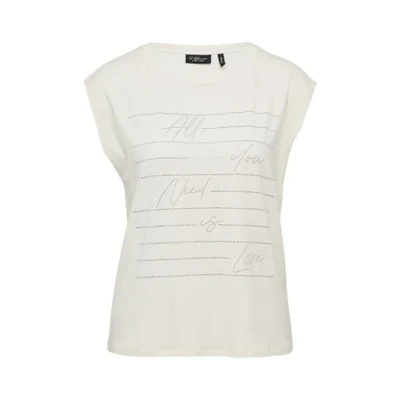 Abbildung von s.Oliver Black Label MIT Glitzerartwork Tshirt print, Damen, Größe: 34, Ecru