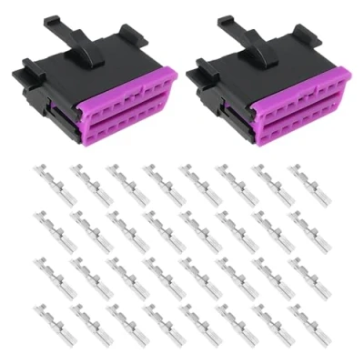 Abbildung von the Lord of Tools 2PCS 16 poliger OBD 2 Stecker Ersatzteil 8D0972695 Kompatibel mit VW Audi Skoda Fahrzeugen Reparatursatz