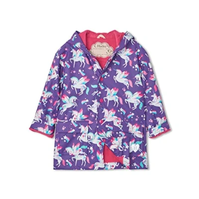 Abbildung von Hatley Girl&#039;s Printed Raincoat Bedruckter Regenmantel, Purple, 8 Jahre