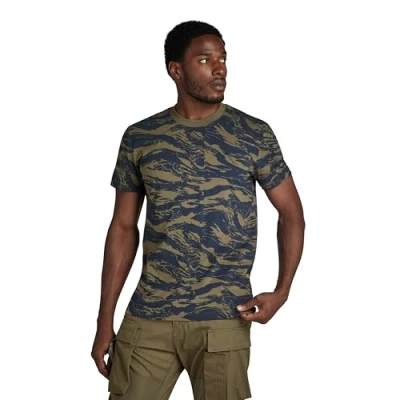 Abbildung von G Star Tshirt print, Herren, Größe: XS, Shadow olive tiger camo