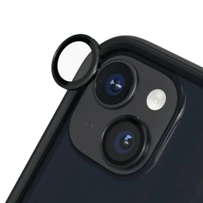 Abbildung von RhinoShield 9H Tempered Glass Kameraprotektoren, kompatibel mit [iPhone 15/15 Plus] Stoß und Kratzfest, hohe Klarheit, explosionssicheren Schutz, Anti Beschlag Technologie Schwarz