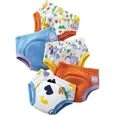 Abbildung von Bambino Mio, Wiederverwendbare Töpfchen Trainingshose für Jungen und Mädchen, 5er Packung, Laute Dinos, 2 3 Jahre