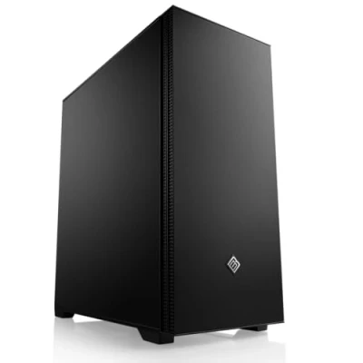 Abbildung von Gaming PC Gehäuse Cronos II Silent Midi Tower, schallgedämmt, Low Noise, vormontierte Lüfter, E ATX, Micro Mini ITX, schwarz