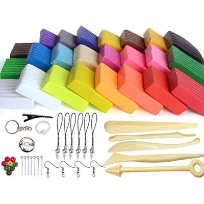 Abbildung von YIQI Polymer Clay Ton 24 Farben Ofen backen Lehm Figur DIY Basteln &amp; Modellierung Kinder (Bunte)