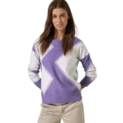 Abbildung von Cecil Gemusterter Strickpullover, Damen, Größe: Medium, Lila