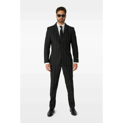 Abbildung von Suitmeister Pinstripe GLOW IN THE DARK Anzug, Herren, Größe: Medium, Black