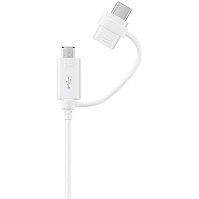 Abbildung von USB C &amp; Micro auf Kabel von Samsung Weiß Kunststoff