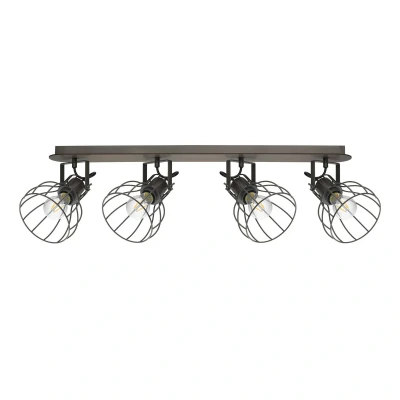Abbildung von Eglo 98137 Spotleuchte SAMBATELLO braun, silber E27 4X40W L:79,5cm B:9cm dimmbar