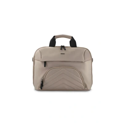 Abbildung von Hama Laptoptasche für 15,6 16,2 Zoll (leichte Businesstasche als Umhängetasche oder Tragetasche, Notebooktasche mit zwei Vordertaschen und Organizer, Innenfach, Tabletfach, gepolstert) beige