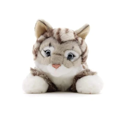 Abbildung von Uni Toys Kuscheltier Katze mit getigertem Fell grau / braun 38 cm Plüsch, Plüschtier, zu 100 % recyceltes Füllmaterial