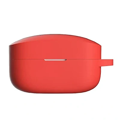 Abbildung von GIOPUEY Hülle für Sony WF 1000XM4, Transparent TPU Stoßfeste Schutzhülle, Ultradünn, Kein Geruch, 1000XM4 Silikon Rot
