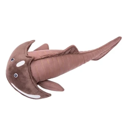 Abbildung von lilizzhoumax Gepanzertes Fisch Plüschtier 45cm/17 Simuliertes Tier Kawaii Realistische Plüsch Spielzeug für Wilde Tiere Geschenk Kinder braun