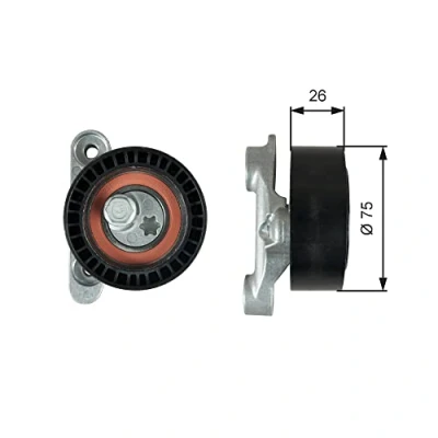 Abbildung von GATES T39345 Spannrolle FleetRunner Micro V Stretch Fit SEAT: Ibiza 4 Schrägheck, Sportcoupe, Toledo Schrägheck