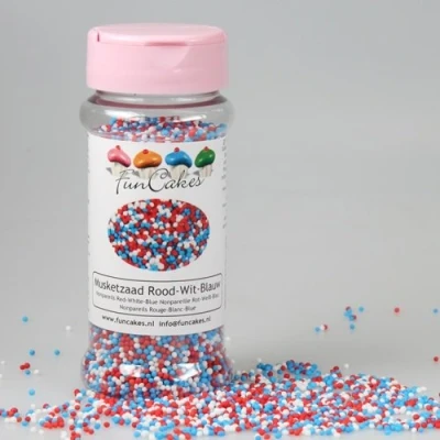 Abbildung von FunCakes Nonpareilles Rot Weiß Blau 80g