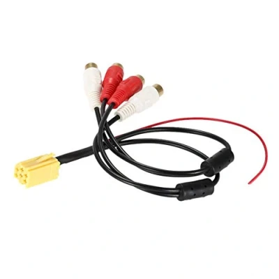 Abbildung von Tbest Line Out Adapter Mini ISO auf Cinch, Cinch,Car o Aux Kabel, Car Beliebte 6 Pin 4 Chinch Kabel Cinch Stecker
