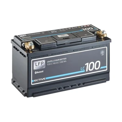 Abbildung von ECTIVE LiFePO4 Batterie LC100 LT 12V, 100Ah, 1280Wh, Bluetooth, App, Low Temperature Lithium Eisenphosphat Versorgungsbatterie, Bootsbatterie, Solarbatterie für Wohnwagen, Wohnmobil, Camper