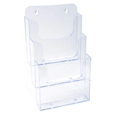 Abbildung von Exacompta 75158D 10er Pack Tischprospekthalter Exacyrl für DIN A5 aus robustem Acryl 3 Stufen gefertigt einem Guss kristall ideal Schreibtisch und Büro Verkaufsbüro Flyerhalter