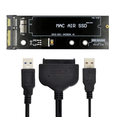 Abbildung von Cablecc USB 3.0 auf 12+6pin SSD HDD SATA 22pin Festplatte Patrone Drive für Air Pro 2010 2011 A1369 A1370