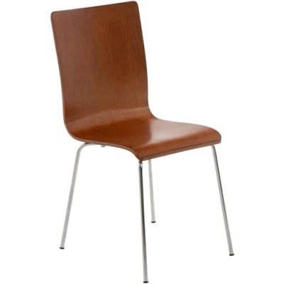 Abbildung von CLP Besucherstuhl Pepe I Ergonomisch Geformter Lehnstuhl Mit Holzsitz Stabiles Metallgestell Komfort Und Stil Robuster Konstruktion, Farbe:braun