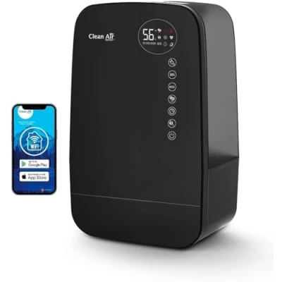 Abbildung von Clean Air Optima Luftbefeuchter mit Ionisator CA 607B Smart, 5,5 l Wassertank, Heizelement für warme Luftbefeuchtung