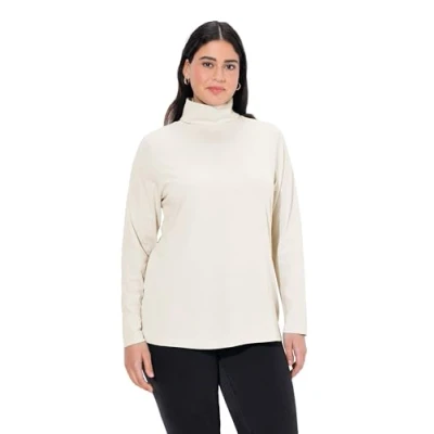 Abbildung von Ulla Popken Große Größen Damen Rollkragenpullover Shirtrolli Basic Weiß (Ecru 21), 60 (Herstellergröße: 58+)