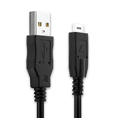 Abbildung von subtel® Datenkabel USB (1.5m) kompatibel mit Leica V LUX 2, 20 (Connector (14 Pin) auf A (Standard USB)) Kabel Ladekabel schwarz