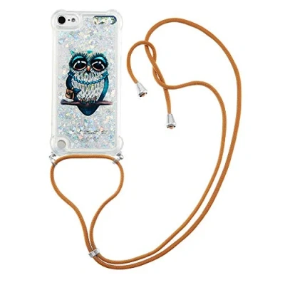 Abbildung von HiCASE Pro Handykette Hülle für iPod Touch 7 2019/iPod 6/iPod 5, Handyhülle Glitter Flüssig Treibsand Bumper Schutzhülle Silikon TPU Case mit Band Kettezum Umhängen