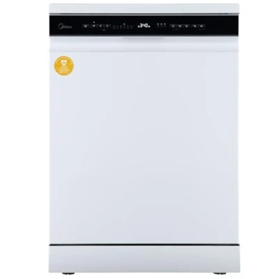 Abbildung von Midea Spülmaschine 60 cm MDWEF1433DW WE, Geschirrspüler Freistehend 14 Maßgedecke, Besteckkorb, höhenverstellbarer Oberkorb, Aqua Stopp, Startzeitvorwahl, Weiß