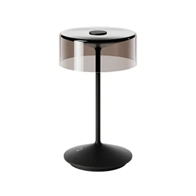 Abbildung von SIGOR LED Tischleuchte Stilvolle Numotion Akku Tischampe mit Glasschirm, fest integriert, Warmweiß, Extra kabellos