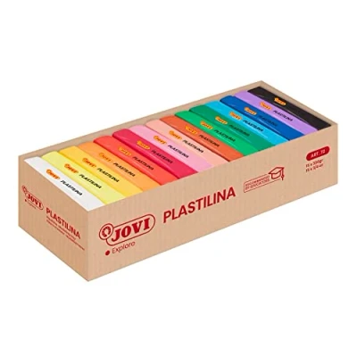 Abbildung von Jovi Plastilin, leicht formbare Modelliermasse für Kinder ab 2 Jahren, 15 Stangen je 350 g, sortiert
