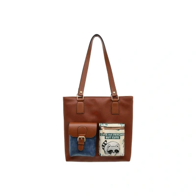 Abbildung von Dogo Multi Pocket CUTE BUT Psycho Shopping Bag, Damen, Größe: One Size, Braun