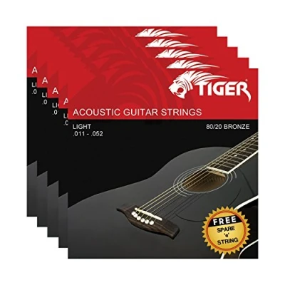 Abbildung von TIGER Akustische Gitarre Saiten 5 Stück Super leicht (1152) Sets