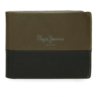 Abbildung von Pepe Jeans Doppelte Horizontale Geldbörse mit grüner Geldbörse, 11 x 8 1 cm, Leder, grün, Talla única,