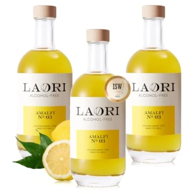 Abbildung von Laori Amalfi No 03 Alkoholfreier Limoncello Perfekt für Spritz &amp; alkoholfreie Cocktails Ohne künstliche Aromen Pflanzliche Farbstoffe Zitronen Aperitif alkoholfrei 3x500 ml