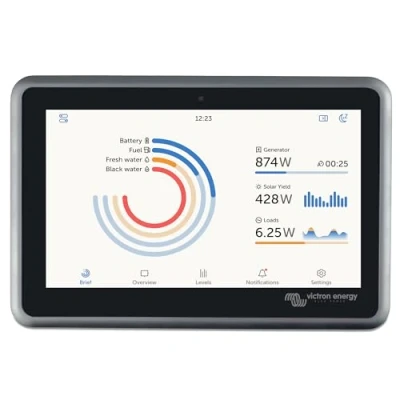 Abbildung von Victron Energy Ekrano GX mit integriertem wasserdichtem 7 Zoll Display Fernzugriff und Steuerung Remote Monitoring (VRM) &amp; VictronConnect App Kompatibel Marine MFDs NMEA2000