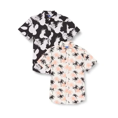 Abbildung von JACK &amp; JONES Herren Jorjoshua Aruba AOP Shirt 2pk Mp Hemd, Tap Shoe/Pack:w. Buttercream, XL EU