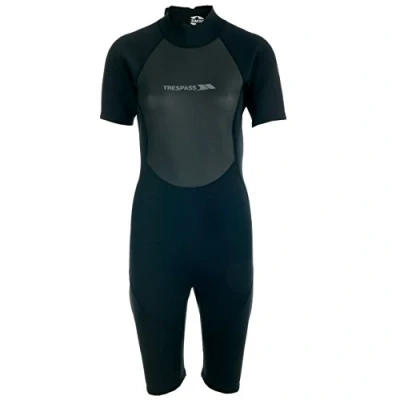 Abbildung von Trespass Scubadive, Black, S, Kurzer Neoprenanzug mit 7mm Reißverschluss für Damen, Small, Schwarz