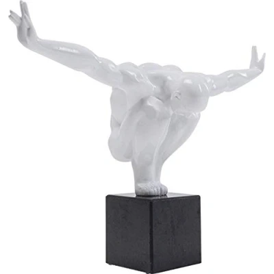 Abbildung von Kare Design Deko Objekt Athlet, Weiß, Figur, Marmor Sockel, handgefertigt, 29x43x15 cm (H/B/T)