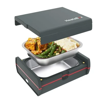 Abbildung von Faitron HeatsBox Pro, Thermobehälter für Essen, Elektrische Lunchbox mit App Bedienung, Auslaufsichere Edelstahl Innenschale und vier Heizelementen, Warmhaltebox 100 Watt