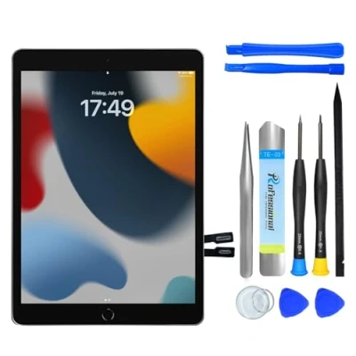 Abbildung von NB+ Touchscreen Digitizer für iPad 9 Display 10,2 Zoll, 2021(A2602 A2603 A2604 A2605) Generation, No Home Button, mit Werkzeug Set, Vorab klebender(Schwarz)