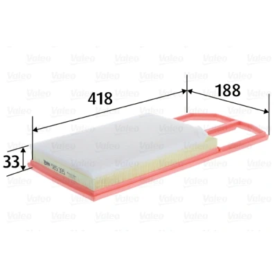 Abbildung von VALEO 585395 Luftfilter 33 188 418 Filtereinsatz VOLKSWAGEN: Polo III Schrägheck, Caddy 2 Kastenwagen, Variant, SEAT: Ibiza 2, Inca